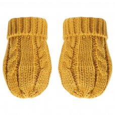 BM12-M: Mustard Cable Knit Mitten